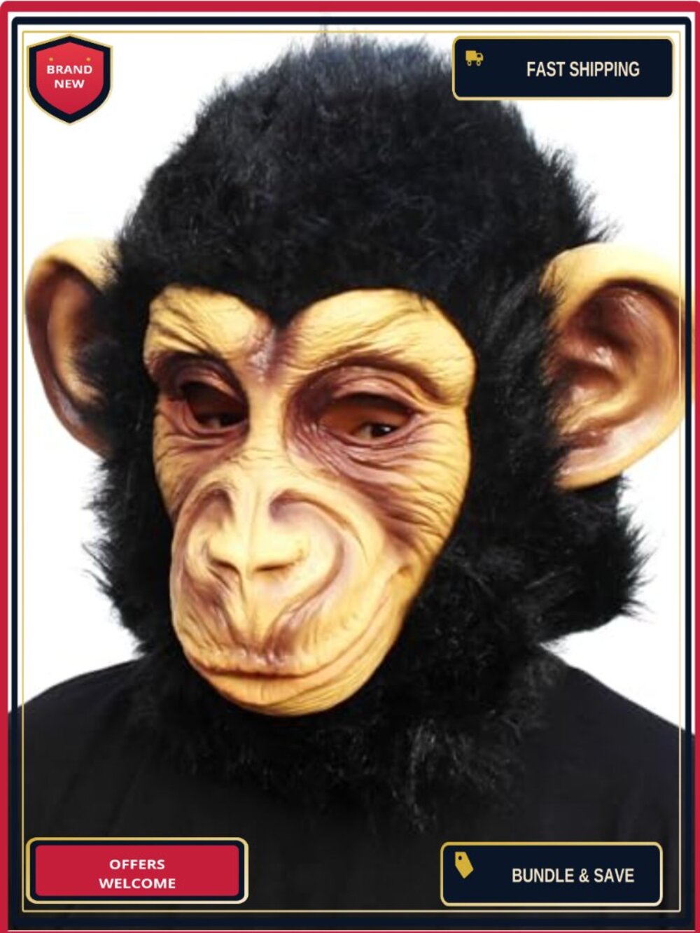 Full Head Natural Latex Monkey Mask Halloween Costume Accessory